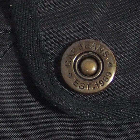 Gap Y2K Nylon Handbag Black/Orange Print Interior Mini Hobo Purse Shoulder Bag - Picture 6 of 16